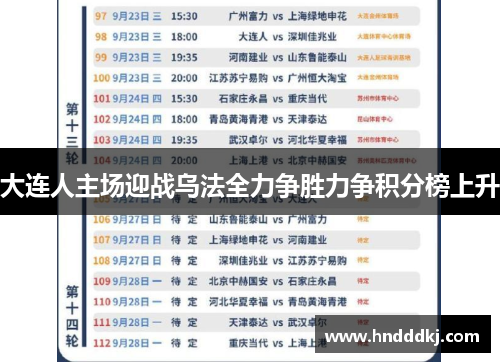 大连人主场迎战乌法全力争胜力争积分榜上升